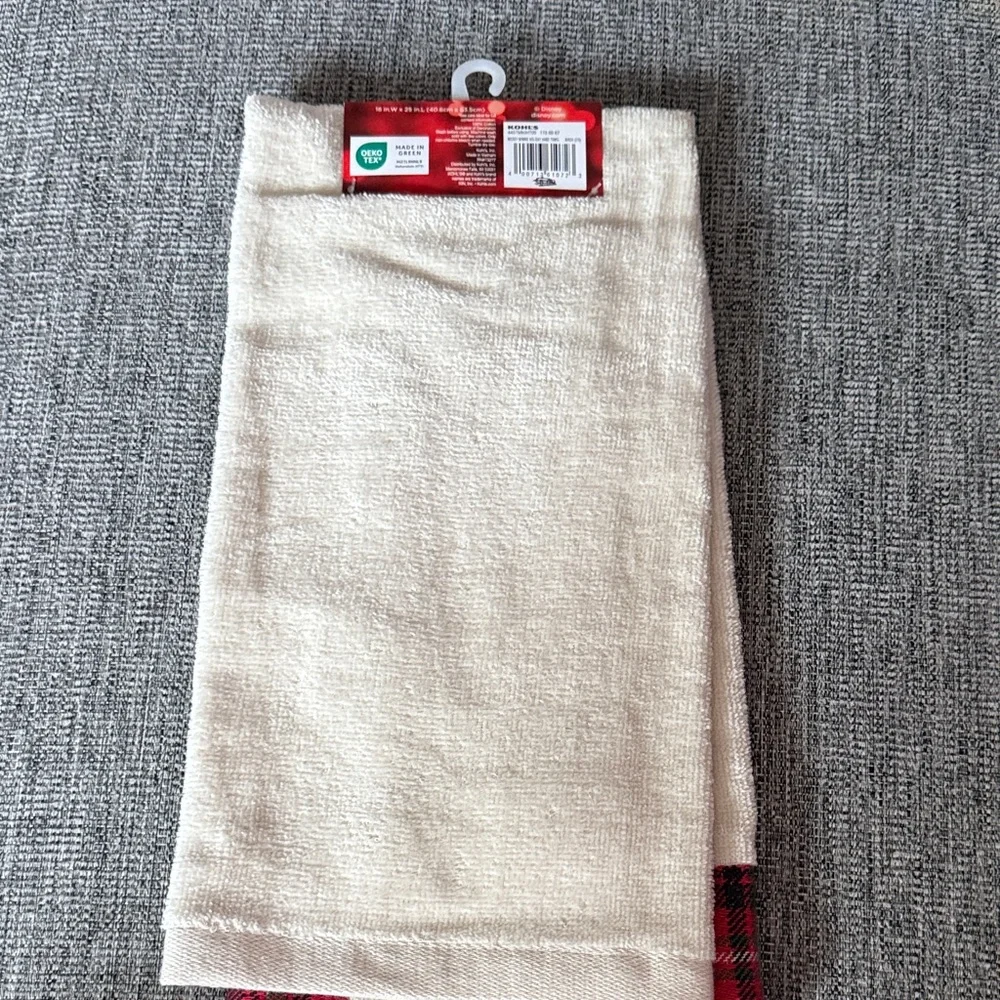 Disney Mickey & Minnie Hand Towel - Cream and Red NWT